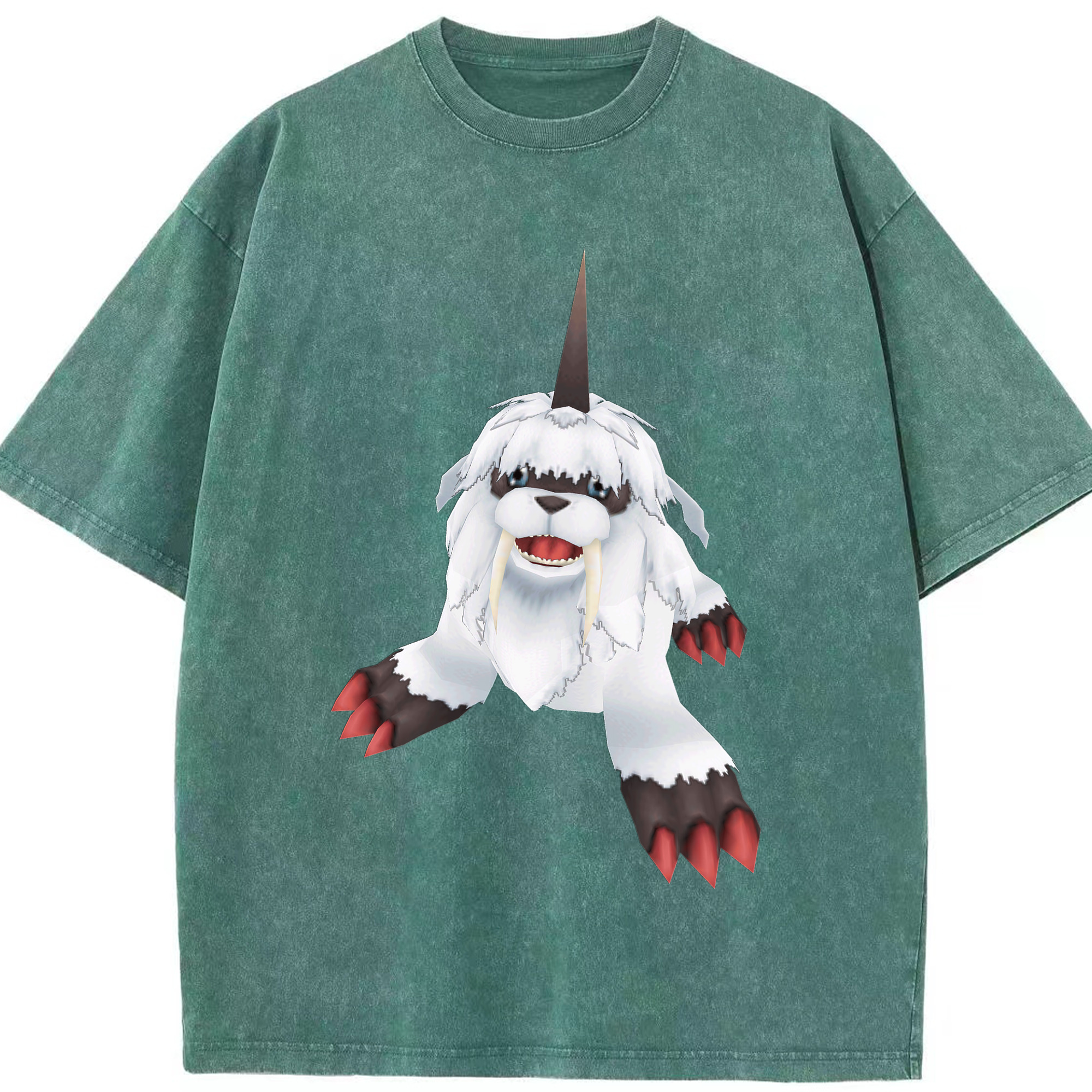 （画像用） Digimon デジタルモンスター/デジモン 綿100% ヴィンテージ風 半袖Tシャツ（フロントプリント）